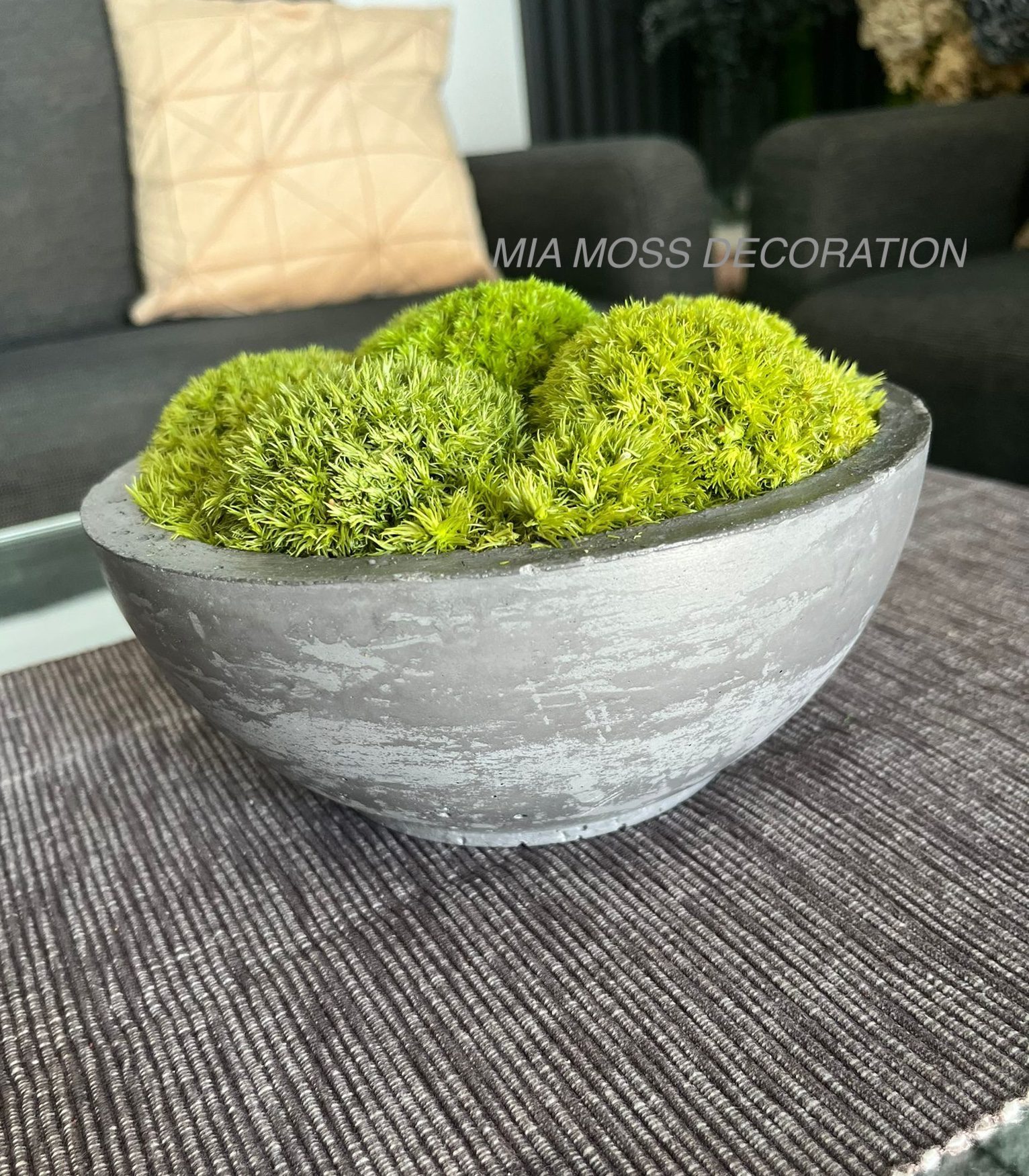 MECHOVÁ DEKORACE - betonová mísa s kopečky - Image 4