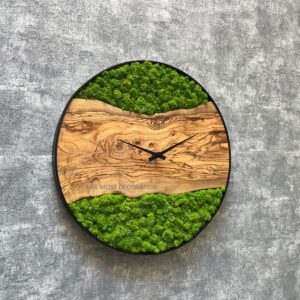 ORIGINÁLNÍ MECHOVÉ HODINY Ø 40CM oliva