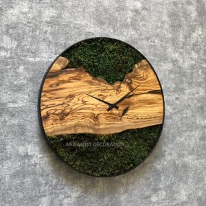 ORIGINÁLNÍ MECHOVÉ HODINY Ø 40CM oliva